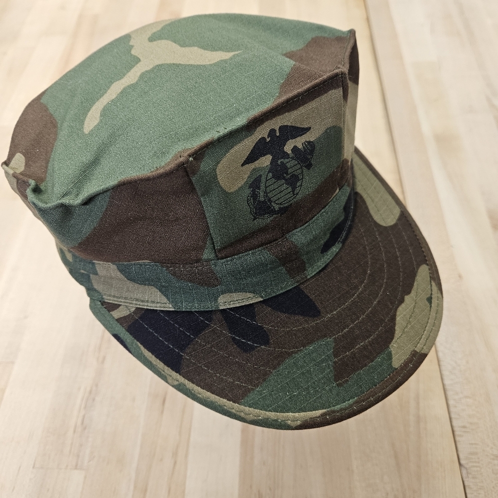 USMC Military Cadet Cap Camo Unisex Fitted Medium Cadet Cap